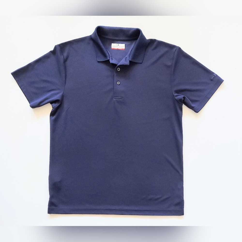 Grand Slam Performance Short Sleeve Polo Golf Shirt Navy Blue Size Medium